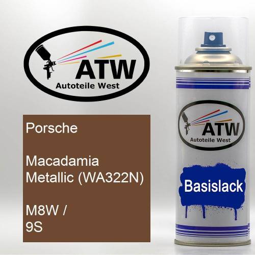 Porsche, Macadamia Metallic (WA322N), M8W / 9S: 400ml Sprühdose, von ATW Autoteile West.